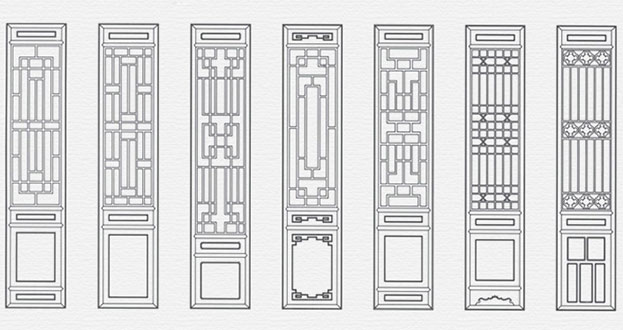 平阳常用中式仿古花窗图案隔断设计图